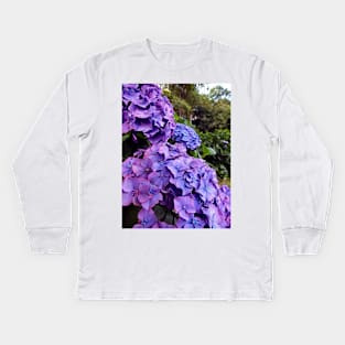 Purple Hydrangea Kids Long Sleeve T-Shirt